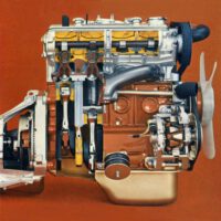 FIAT 125 engine cutted model